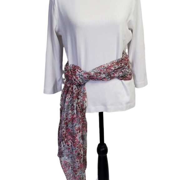 Women's Floral Print Wrap/Scarf  Sheer/Lightweight 100% Polyester - Picture 8 of 12